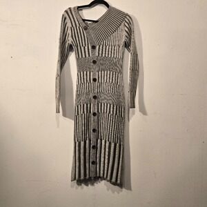 Venus Knit Off Shoulder Gray Dress